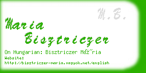 maria bisztriczer business card